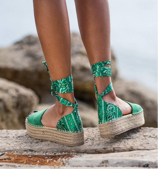 Platform Esparto Scarf Green back Platform Esparto Scarf Green back