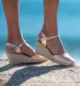 Champagne esparto wedges side