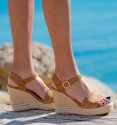 Camel Platform Wedge Sandals side