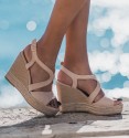 Sandalias Cuña Nude Lateral