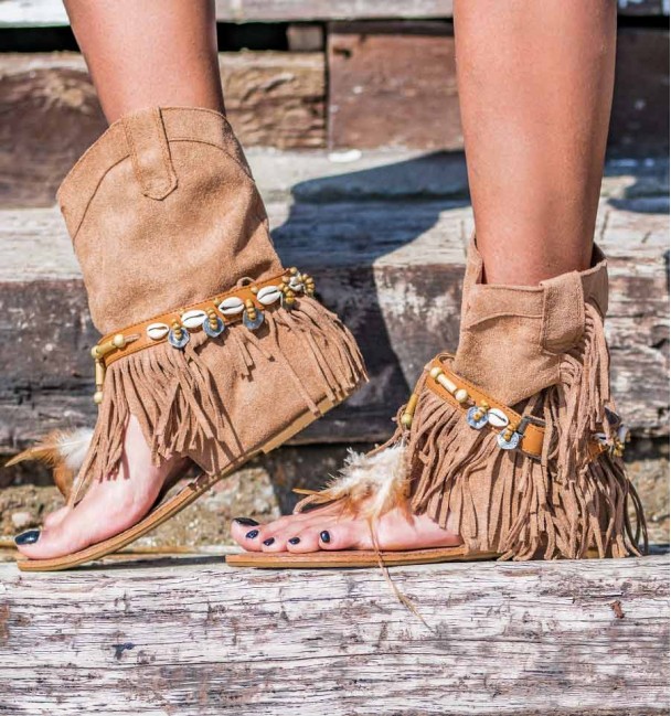 Sandálias Bota Boho Mine Khaki lado Sandálias Bota Boho Mine Khaki lado