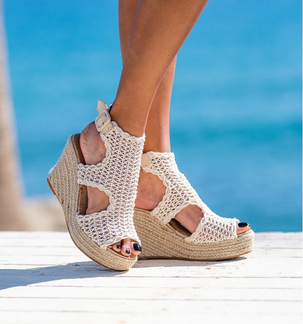 Beige Ibiza jute wedges