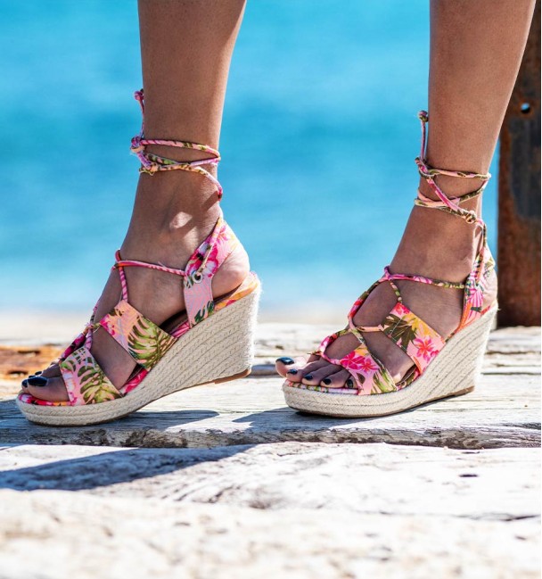 Sandalias esparto Hawai rosa puntera
