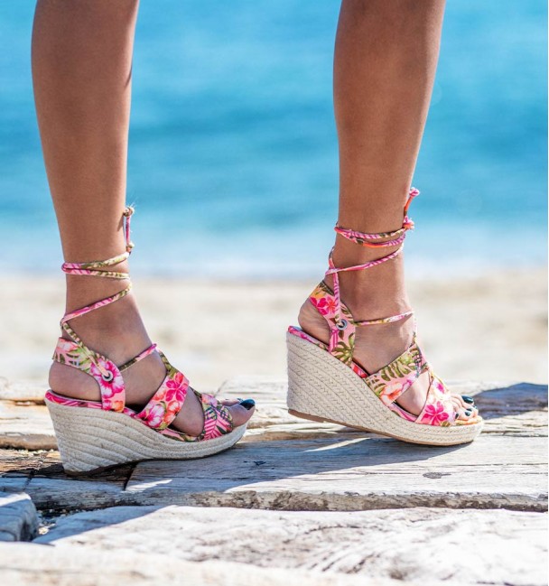 Sandalias esparto Hawai rosa