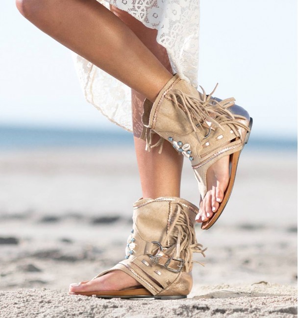 Bohochic kahki botas sandálias lateral Bohochic kahki botas sandálias lateral