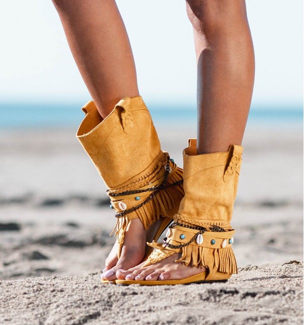 Sandals Boots Boho Yellow