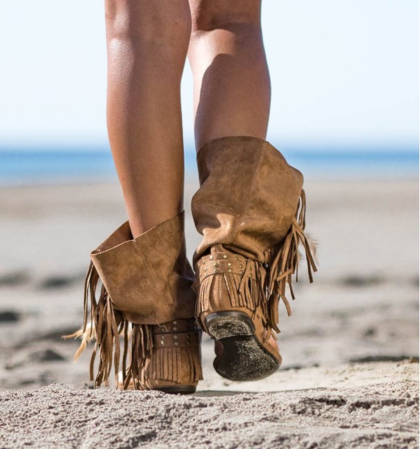 Botas sandalias bohemias trasera Botas sandalias bohemias trasera