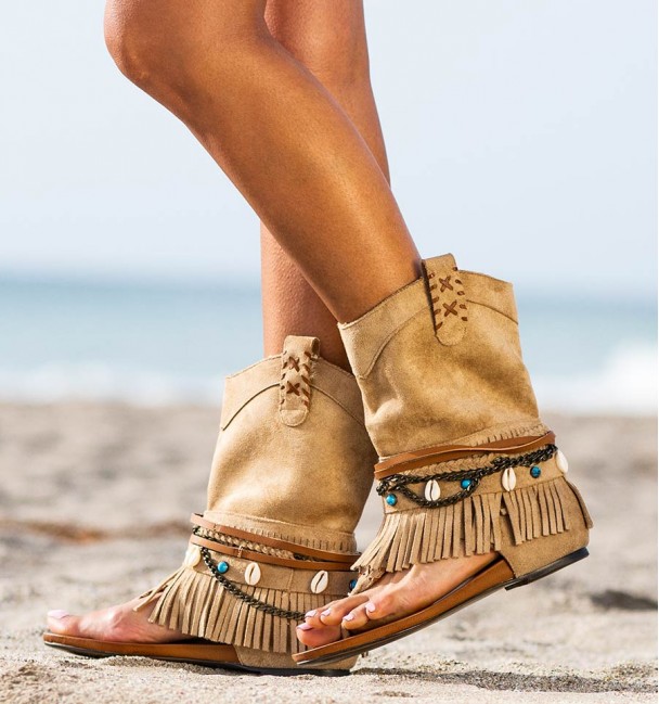Sandalias Botas Boho Khaki zoom Sandalias Botas Boho Khaki zoom
