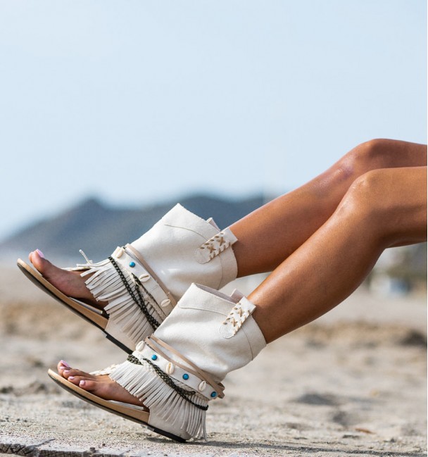 Sandalias Botas Boho Beige