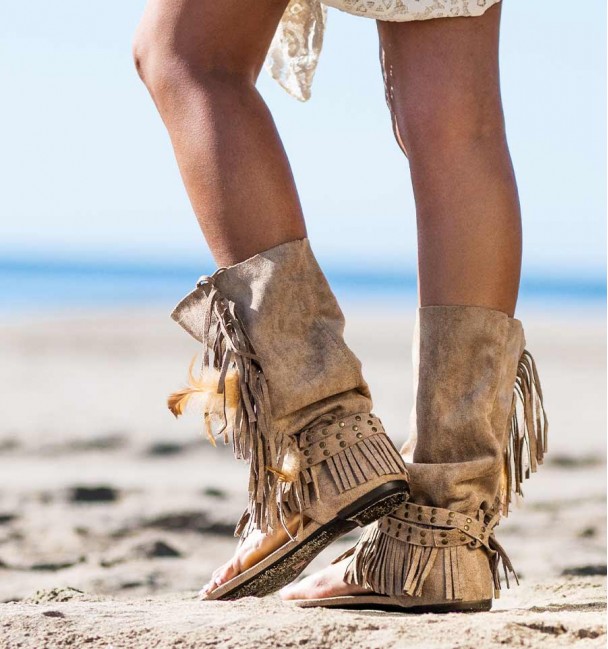 Botas  sandalias bohemias talón Botas  sandalias bohemias talón