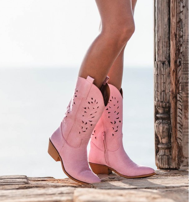 Bota cowboy veganas en color rosa❤️