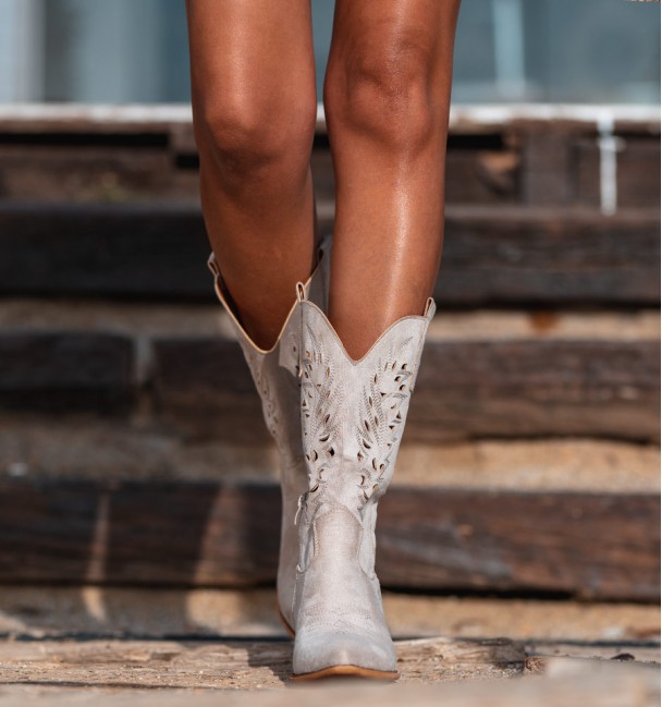 Bota baixa cowboy beige