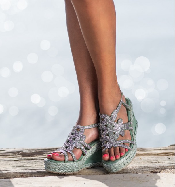 green high wedge esparto sandals green high wedge esparto sandals