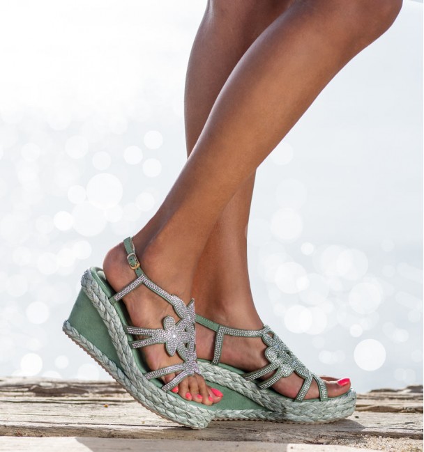 green high wedge esparto sandals green high wedge esparto sandals