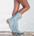 Bota baixa cowboy azul