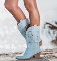 Bota baixa cowboy azul