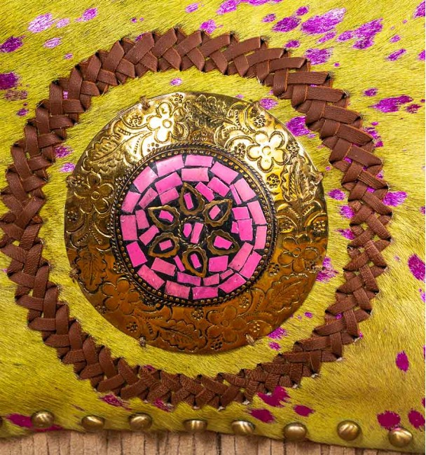 Fringed shoulder bag black and green  Fringed shoulder bag black and green