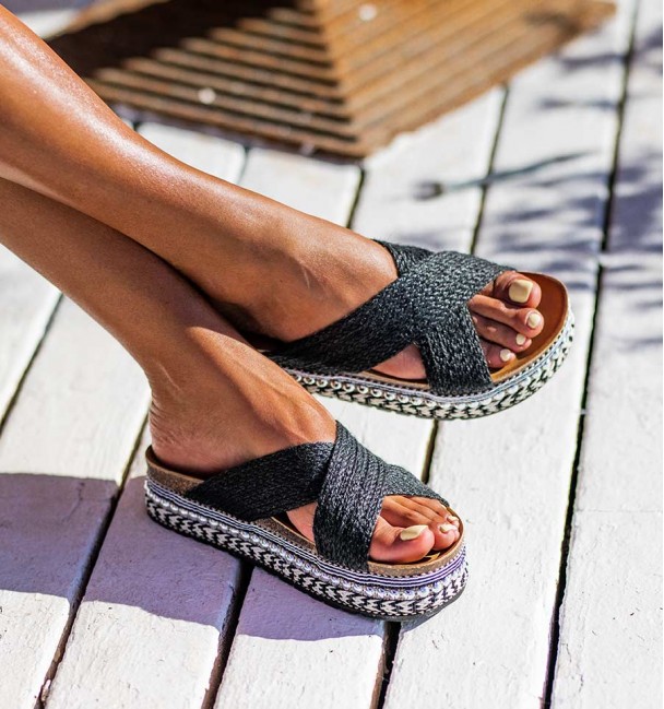 Bio sandals with platform Lourdes