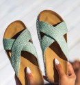 green bio sandals with platform Lourdes