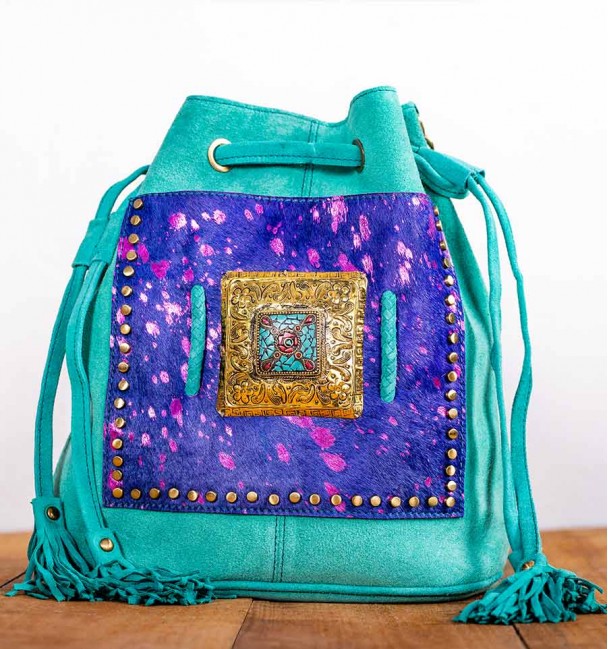 Turquoise boho bag Cuic