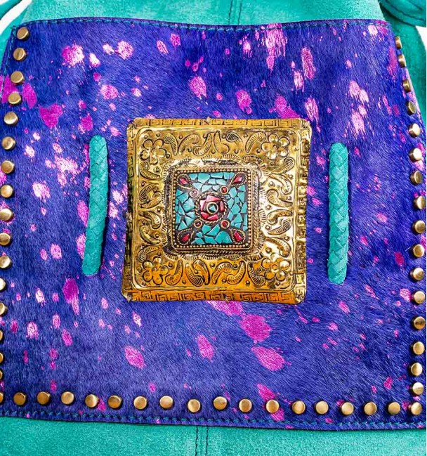 Bolsa boho turquesa Cuic zoom