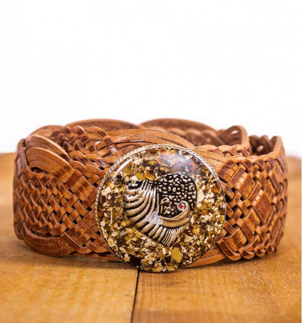 Cinto boho chic com fivela de resina Cinto boho chic com fivela de resina