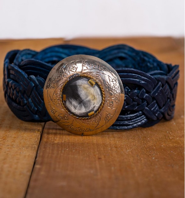 Braided leather belt 