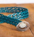 Blue braided leather belt