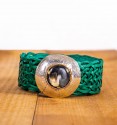 Bohemian belt in green leather