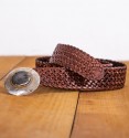 Brown braided leather belt
