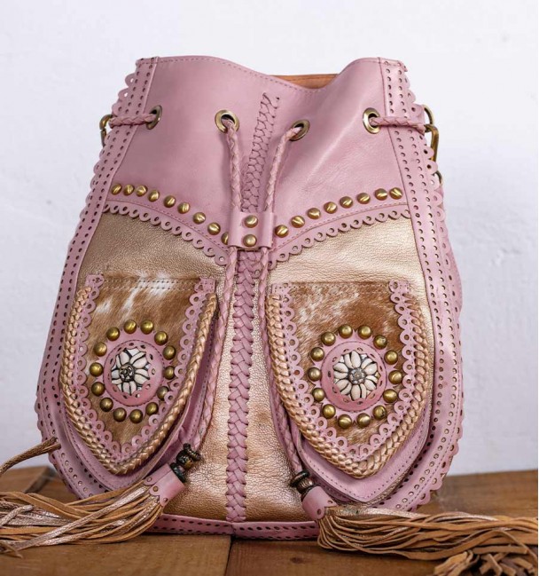 Bolso bohem rosa