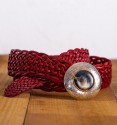 red braided leather belt for women