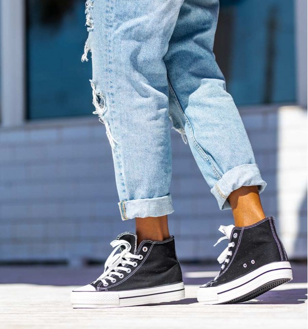 High top canvas sneakers with rubber...