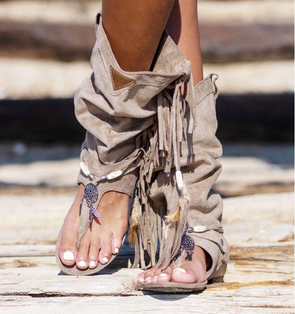 Botas sandalias taupe Botas sandalias taupe