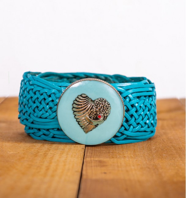 Blue boho belt