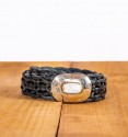 Bohemian leather black belt 