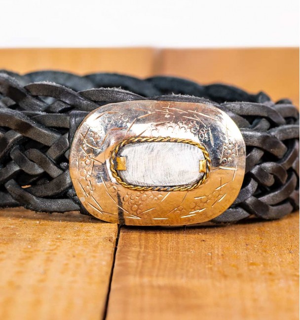 Black belt leather