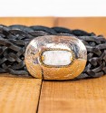 Black belt leather