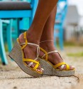 Esparto braided wedge sandals