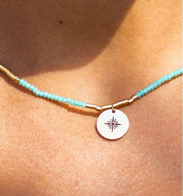 stainless steel blue choker