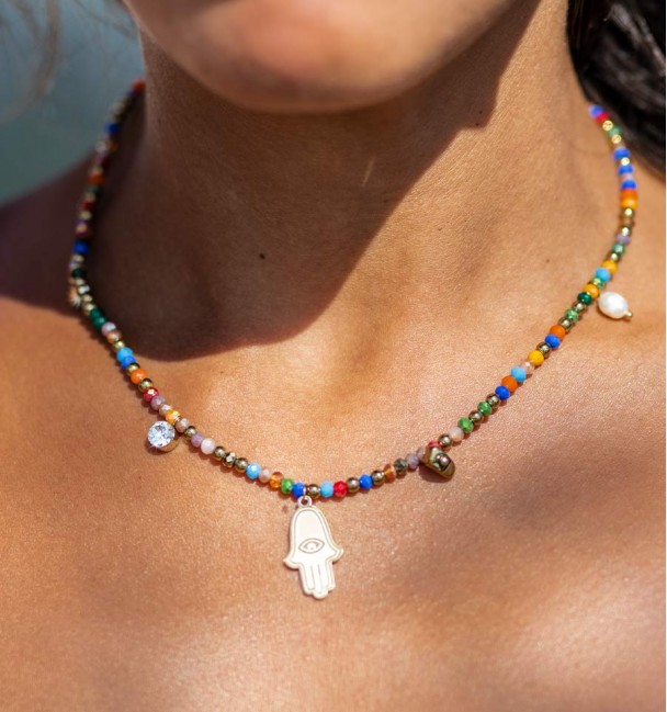 hand steel necklace colors