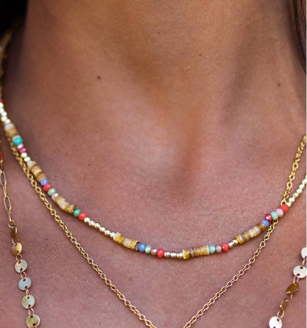 triple stainless steel necklace