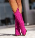 Pink  Fringed Cowboy Boots