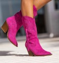 Botas Cowboy Flecos Fucsia