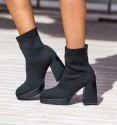 Botins calcetín  pretode salto largo com plataforma