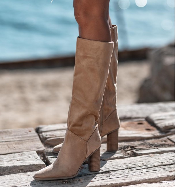 Miranda ligth brown high boots with...