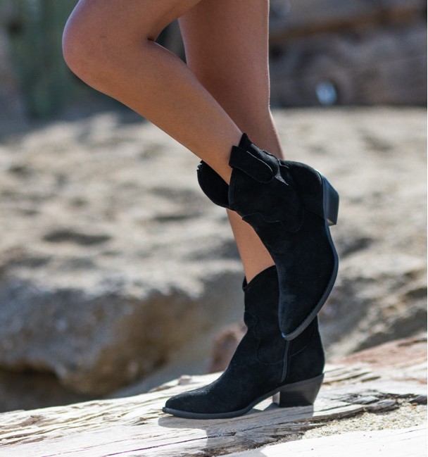 Botin campero Tul negro