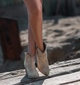 Beige ankle boots with heel Liam