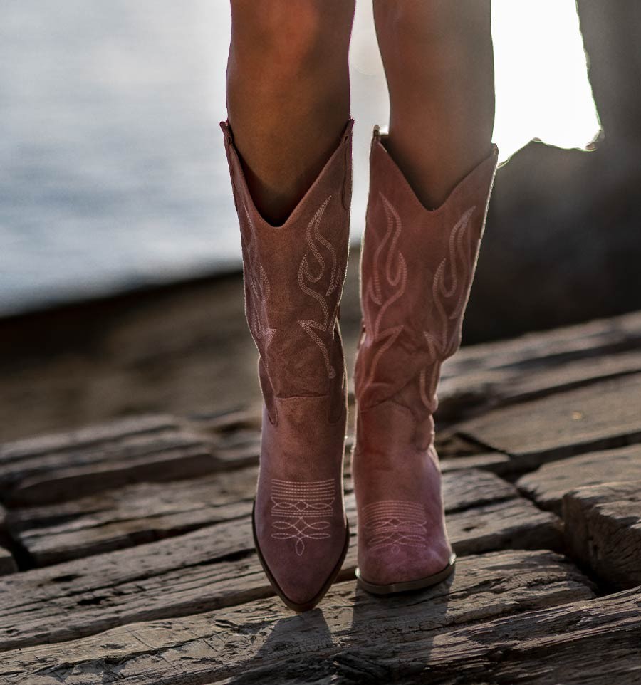 Botas cowboy altas rosas Dim