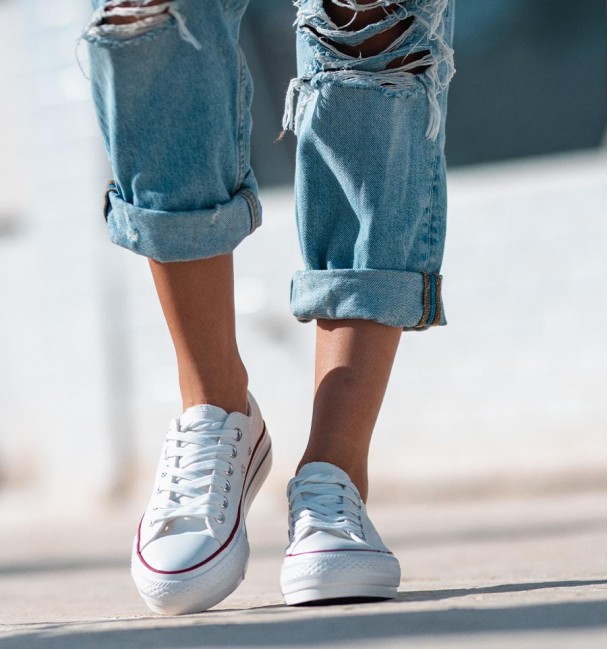 tênis de lona feminino branco